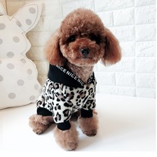 Market A 寵物日常刷毛連帽衣 狗衣服, 豹紋