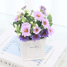 도시정원 샤인 데이지 조화 소품, 퍼플, 1개