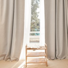 助眠遮光窗簾 窗戶型 掛鉤式 2入, 白灰色