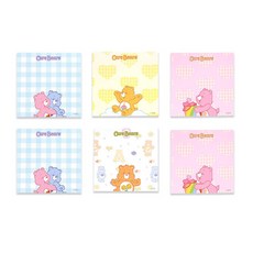 LUCALAB Care Bear 記事本 3 種 x 2p C 套組, 擁抱+快樂+禮物, 1套