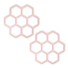 DALPAENGI LIVING Cuisine de Maman 蜂巢矽膠隔熱墊, 2個, 淺粉色