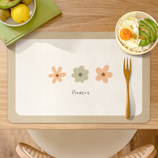 로지엘라 귀엽고 심플한 테이블 매트, 트리플 플라워즈, 1개, 30 x 40 x 2 cm