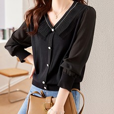 LUNA GIRL 女款Lennon鈕扣翻領針織衫