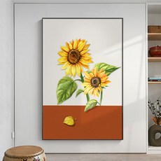 더그랑 북유럽 거실장식 해바라기 액자 A, 블랙 PS