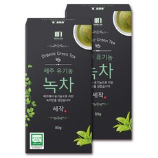 슈퍼쎈 제주 유기농 녹차 세작, 2개, 80g, 1개입