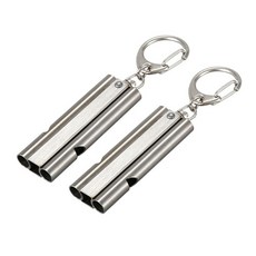 MONACO OLIVE 護身用不鏽鋼哨子, 銀, 2個