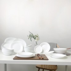 Bacile Blanc 6人份家用碗盤36件組, 碗盤8種, 單一顏色