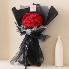 아스파시아 몽글몽글 셔링실크 마 자나장미 비누꽃 100p 꽃다발, 레드, 1개