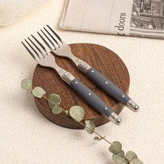 까르투하 앙클라 라귀올 디저트 케이크 티 포크, 네이비, 2개