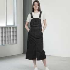 와르 통기성 데님 오버롤 멜빵 스커트