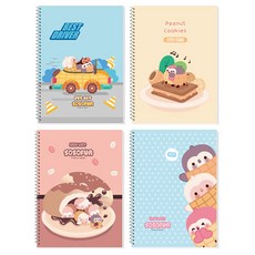 다다 소소펀 어린이 초등 알림장 넓은칸 스프링노트, 랜덤 발송, 4개