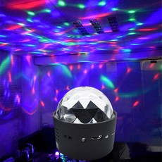 비상 팬텀 충전식 차량용 RGB LED 미러볼 무드등, 빨강 + 파랑 + 초록, 1개