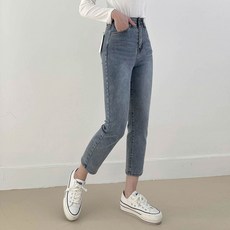 Planday 女款彈力隱藏式鬆緊帶竹節牛仔褲