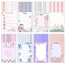 OON 熊熊造型黏性便條紙 8款 100張, 混色, 1套