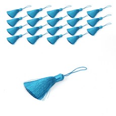 居家生活 基本款流蘇, 天藍色, 20個