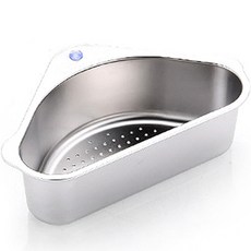 Minsliving 不鏽鋼水槽角落廚餘瀝水籃, 1個, 單色