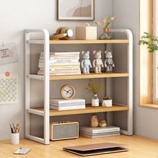 Lebenvart書桌整理空間收納多功能小型置物架, 白木紋, 3層