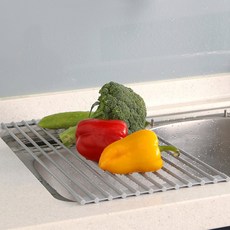 이우아여사 모노톤 실리콘 롤식기건조대, 그레이