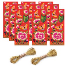 indi.k 木蘭吊牌 9入+沙金色金線 2入, 混合色, 1套