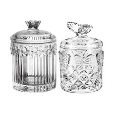 LikeAStar 化妝棉盒 棉花棒收納盒 2件組, 透明, 1套