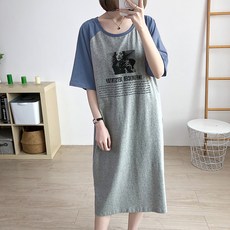 運動風大碼哺乳連身裙