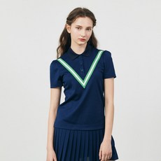 DEBB 女式 Deep V Taping Pique 襯衫 DDAMB2028M