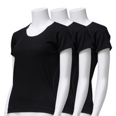 Carrylucy 女性透氣羅紋三分上衣 3件組