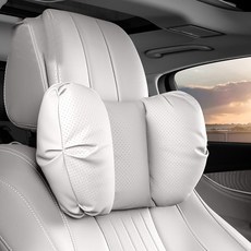 GMZ MOTORS 車用頭枕打孔頸枕, 1個, 棉米色