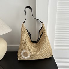 소리달 여성용 라기 트랜디 밀짚 데일리 해바라기 숄더백