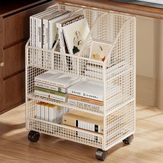 델비 철제 3칸 트롤리, 흰색, 3단