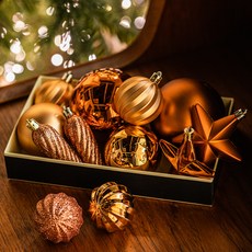 BeautifulDecoSense 聖誕樹裝飾球組 5入, Gold Mix