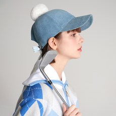 TECH SKIN 女性毛絨蝴蝶結燈芯絨高爾夫帽, 天藍色, 1個