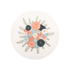 Kwordi DIY春花刺繡材料組, 1套, 天藍色