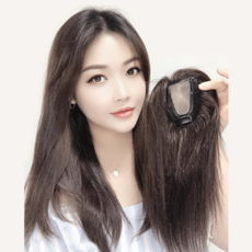 Foxwig 女款我心水的小型Real Skin頭頂假髮片 8*9cm 長度28cm CW8035, 自然測試, 1個