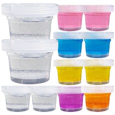 agaplus 彩色珍珠透明史萊姆12件組, 混合顏色