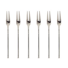 JUST HOME 騎士風格 304不鏽鋼水果叉 7007-11A 銀色, 6個, 單一商品