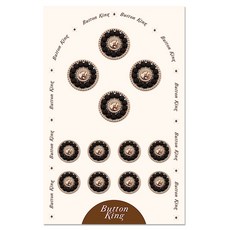 ButtonKing 女性西裝射出鈕扣 15mm 8入 + 21mm 4入 套組 Partner Combi, 1套, 黑色G