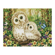 iLovePainting DIY 寶石十字繡套組 森林貓頭鷹, 混合色, 1個