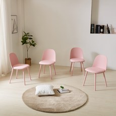 노아가구 카페 인테리어 에그 식탁의자, 핑크, 4개