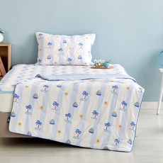 Modern House 3度涼爽涼爽薄涼感竹纖維被, 海洋船藍色