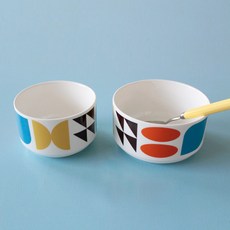 OohLaLa 復古插畫甜點碗+大碗組合, Geometry, 飯碗+大碗