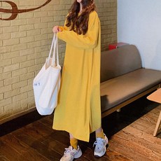 마켓에이 컬러 베이직 라운드 롱 원피스