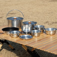 BANFF Capo 不鏽鋼露營鍋具組 3-4人份 12件組, 1套, 單一顏色