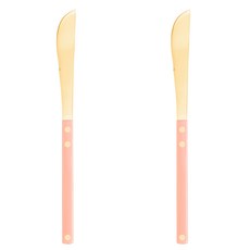 Bogen Saintier 餐具系列 餐刀, 2個, 蜜桃色 + 金色