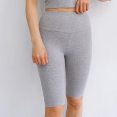 디아미뇽 여성용 면스판 하이웨이스트 5부 레깅스