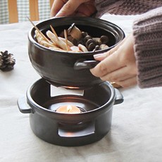 韓國製保寧陶瓷茶壺保溫座, 黑色, 1個