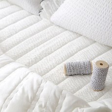 莫代爾泡泡紗夏季防滑鋪棉床墊, 白色