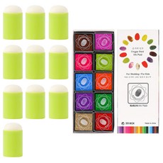 Maket Gamseong 混合裝飾印泥海綿, 綠色, 10個