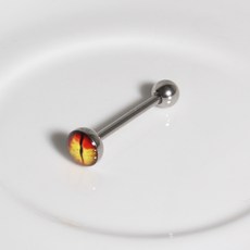 젤루나 써지컬 컬러 매직아이 고양이 눈 바벨 볼 혀 피어싱 18mm P-333