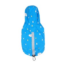 PASTEL PET 寵物印花便攜式雨衣, 藍色